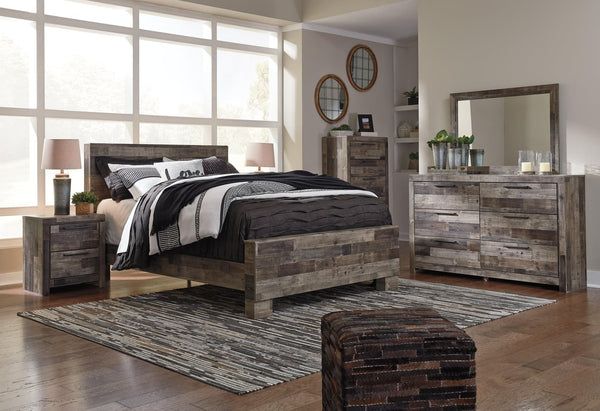 Derekson Multi Gray Panel Bedroom Set bed main view