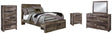 Derekson Multi Gray Panel Bedroom Set bed main view