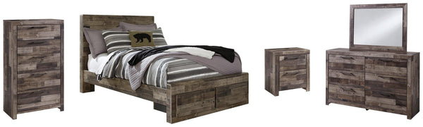Derekson Multi Gray Panel Bedroom Set bed main view