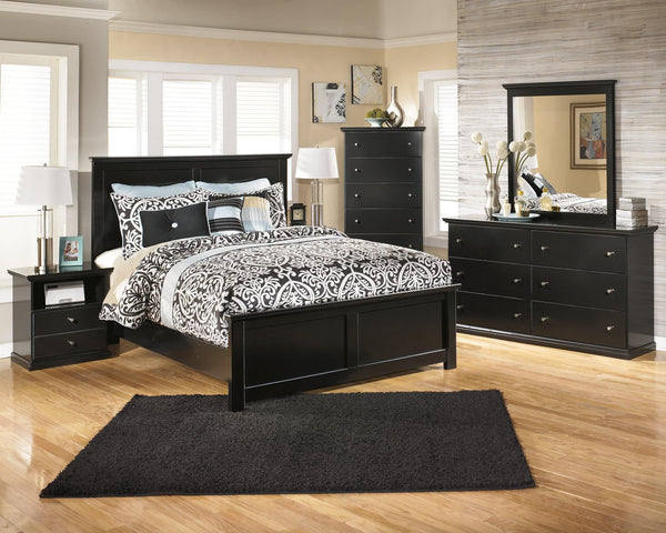 Maribel Black Panel Bedroom Set main view of bed