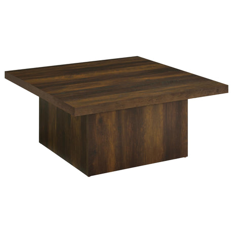 Devar Square Engineered Wood Coffee Table Dark Pine, front view