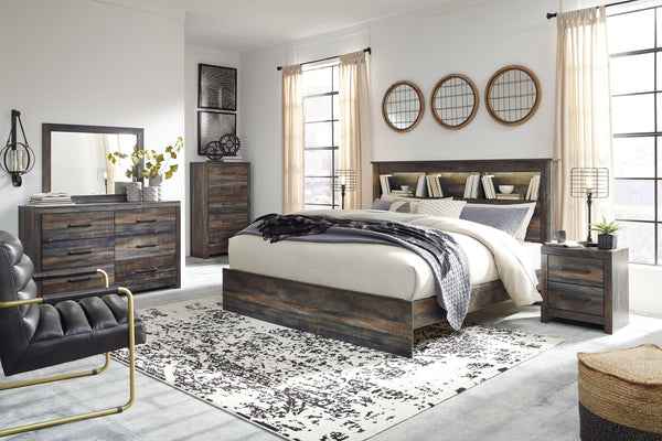 Drystan Multi Panel Bookcase King Bed main view