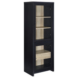 Denison 67-inch 2-door media tower storage cabinet black front angle
