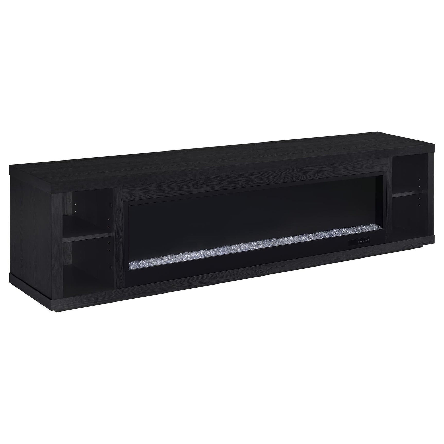 Deiter 79-inch Fireplace TV Stand Media Console Black front angle