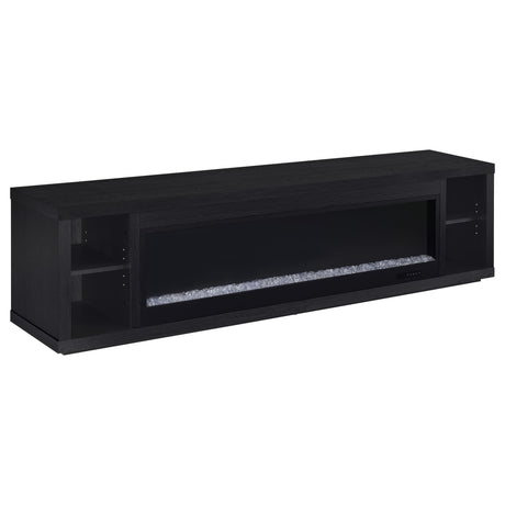 Deiter 79-inch Fireplace TV Stand Media Console Black front angle