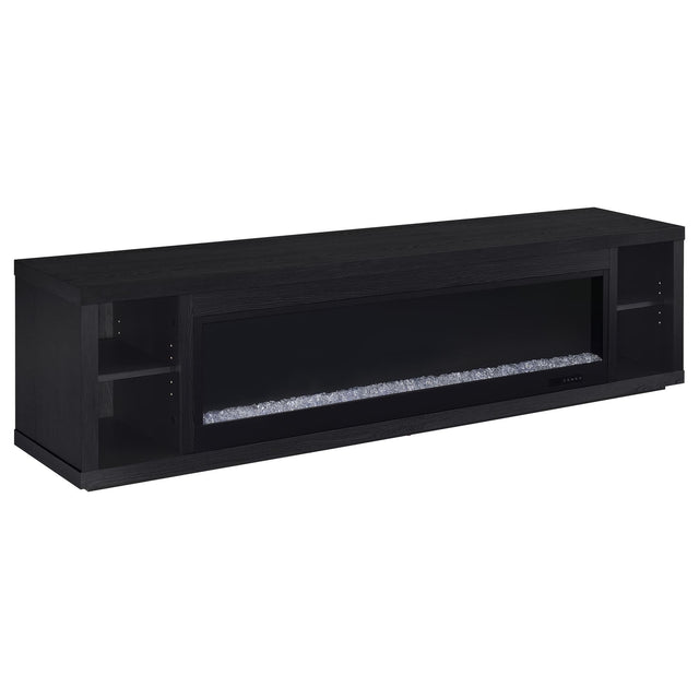 Deiter 79-inch Fireplace TV Stand Media Console Black front angle