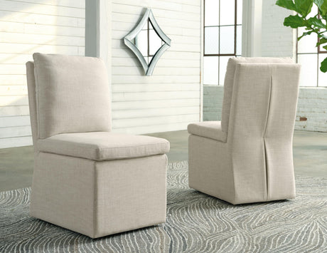Krystanza oatmeal dining chair front view