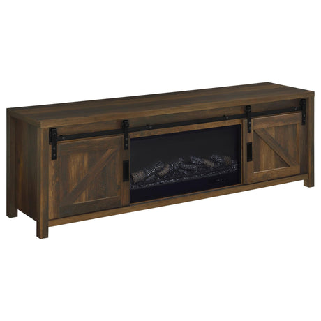 Enfield 71-inch dark pine fireplace media console TV stand front view