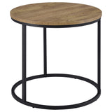 Lainey round occasional side table mango finish front view