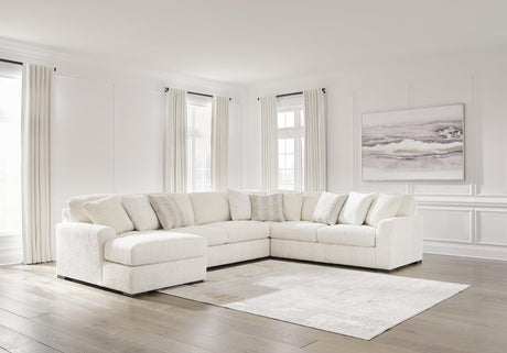 Front view of Chessington Ivory 4-Piece Sectional Sofa with Chaise