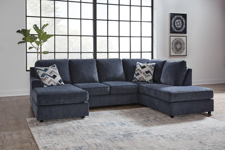 Albar Place Cobalt 2-Piece Sectional sofa main view in cobalt blue fabric