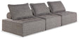 Bree Zee Brown 3-Piece Outdoor Modular Seating by Ashley, front angle