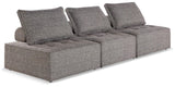 Bree Zee Brown 3-Piece Outdoor Modular Seating by Ashley, front angle