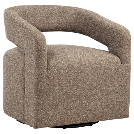 Westhill Rocky Road Boucle Upholstered Swivel Accent Chair front angle