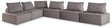Bree Zee 6-piece outdoor sectional seating in brown color front angle