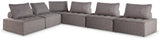 Bree Zee 6-piece outdoor sectional seating in brown color front angle