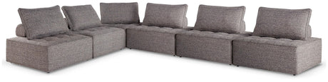 Bree Zee 6-piece outdoor sectional seating in brown color front angle