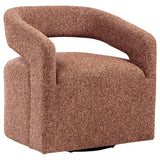 Westhill Boucle Upholstered Swivel Accent Chair Berry - front angle