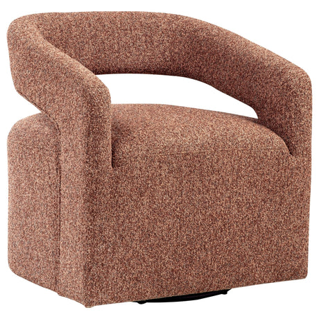 Westhill Boucle Upholstered Swivel Accent Chair Berry - front angle