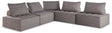 Bree Zee Brown 5-Piece Outdoor Modular Seating front view