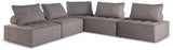 Bree Zee Brown 5-Piece Outdoor Modular Seating front view