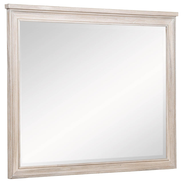 Pembroke dresser mirror in washed oak, front view
