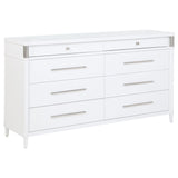 Gracemont white 8-drawer bedroom dresser, front view