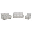 Sylmar 3-piece dove grey chenille power reclining sofa set front view