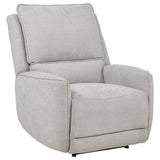 Sylmar Dove Grey Chenille Power Recliner front view