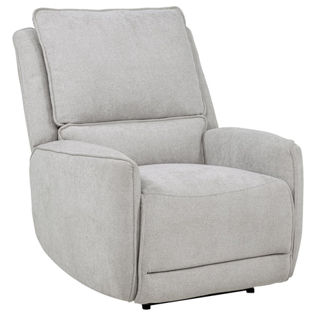 Sylmar Dove Grey Chenille Power Recliner front view