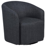 Mossbrook Swivel Accent Chair in anthracite fabric angled view