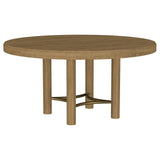 Arini 60-inch Round Wood Dining Room Table Sand Wash front view