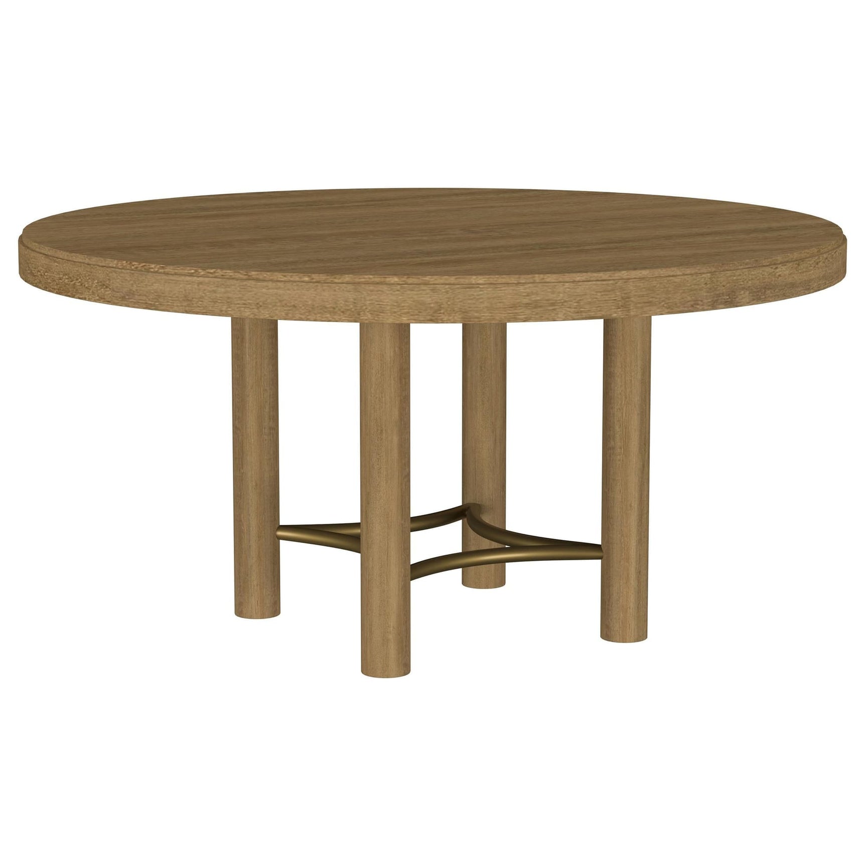 Arini 60-inch Round Wood Dining Room Table Sand Wash front view