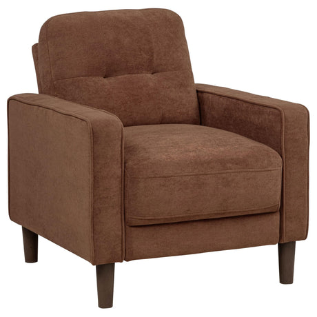 Bowen II Fabric Upholstered Track Arm Accent Chair Rust front angle