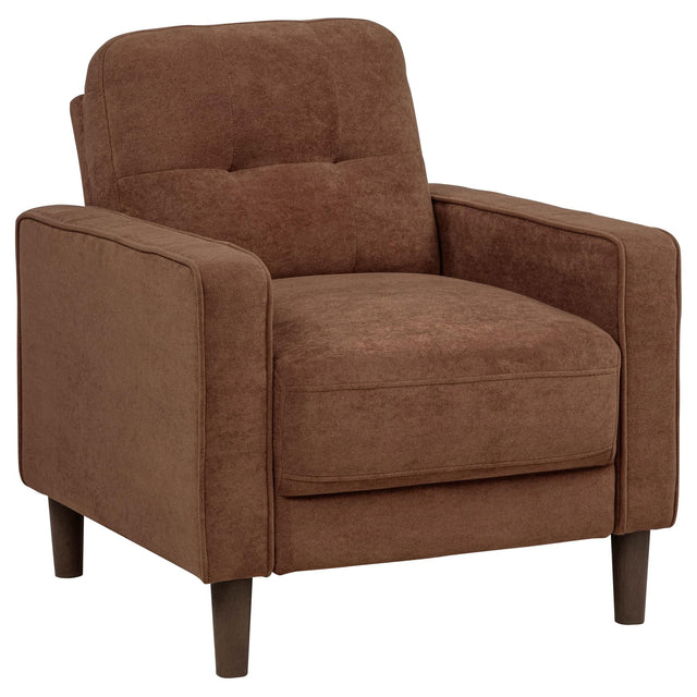 Bowen II Fabric Upholstered Track Arm Accent Chair Rust front angle