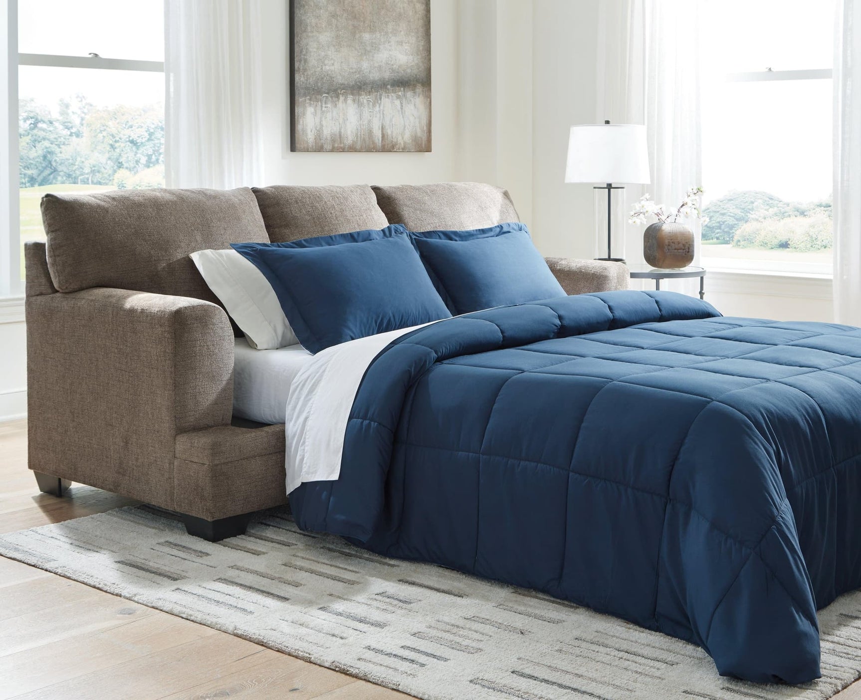 Stonemeade Nutmeg Chenille Queen Sofa Sleeper front angle view