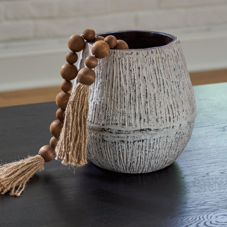 Claymount Distressed Brown vase angled front view