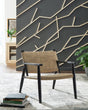Halfmore black and natural jute accent chair front view