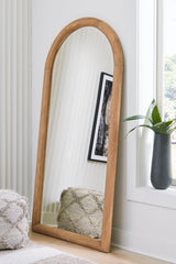 Dairville Brown Wooden Floor Mirror front angle