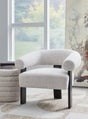 Dultish Snow Accent Chair front side angle showing barrel back and seat cushion