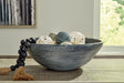 Meadie Distressed Blue Terra Cotta Bowl front view