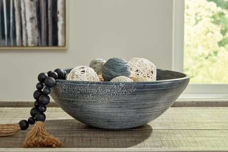 Meadie Distressed Blue Terra Cotta Bowl front view