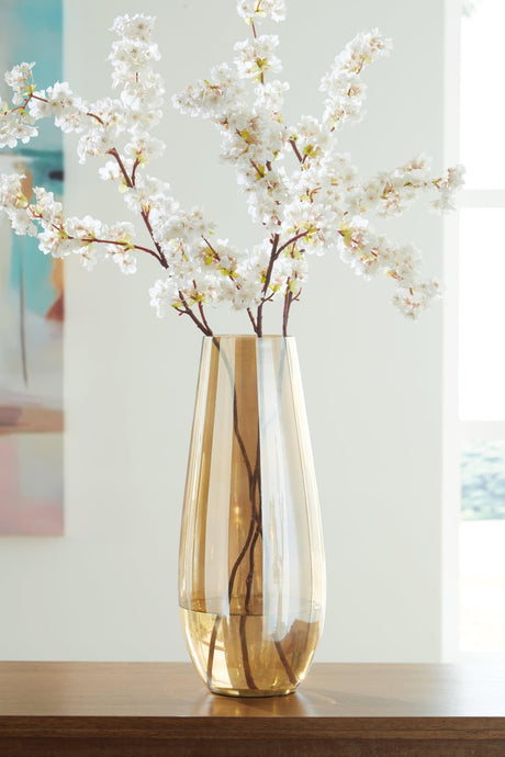 Rhettman Amber Glass Vase front angle