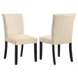 Dermott Cream Upholstered Parson Dining Side Chair front view