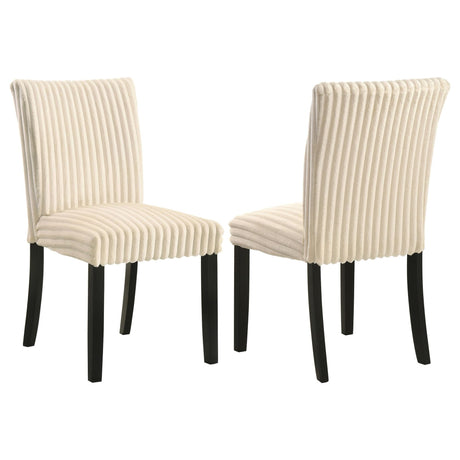 Dermott Cream Upholstered Parson Dining Side Chair front view