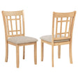 Lavon Wood Dining Side Chair Linen and Light Oak - front view