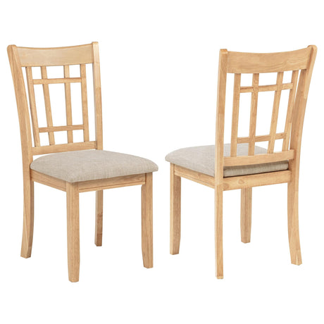 Lavon Wood Dining Side Chair Linen and Light Oak - front view