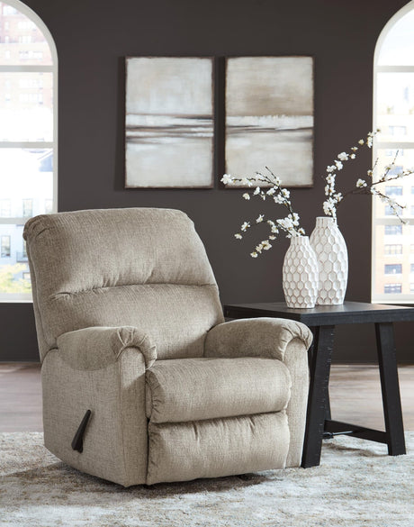 Stonemeade Taupe Chenille Recliner chair front view