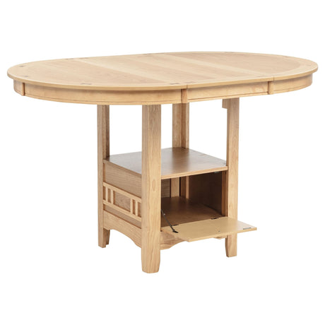 Lavon oval light oak counter height dining table, front angle