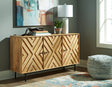 Cadewick Natural Mango Wood Accent Cabinet front angle